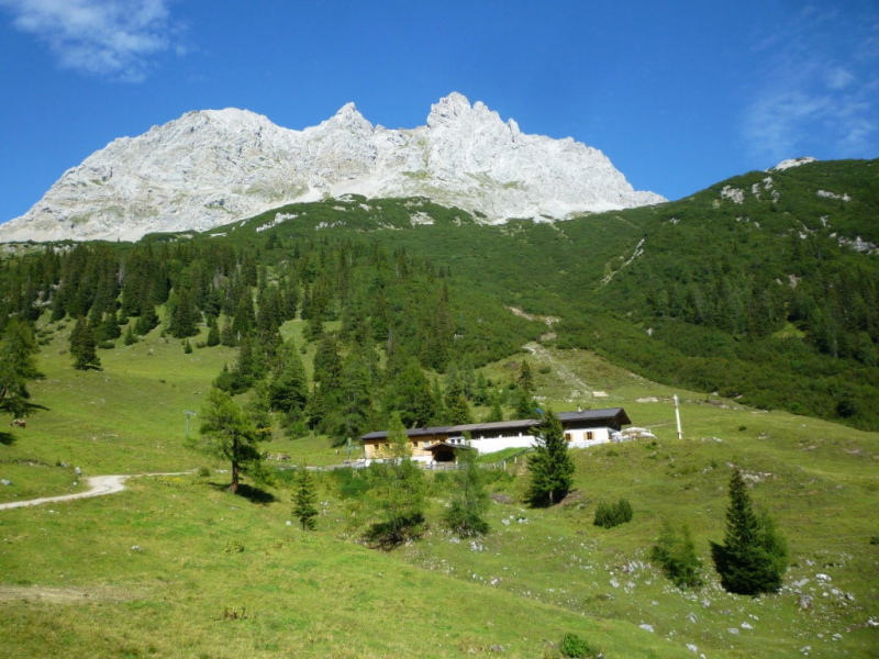 Aufstellen der Marienbergsäule auf der Marienbergalm