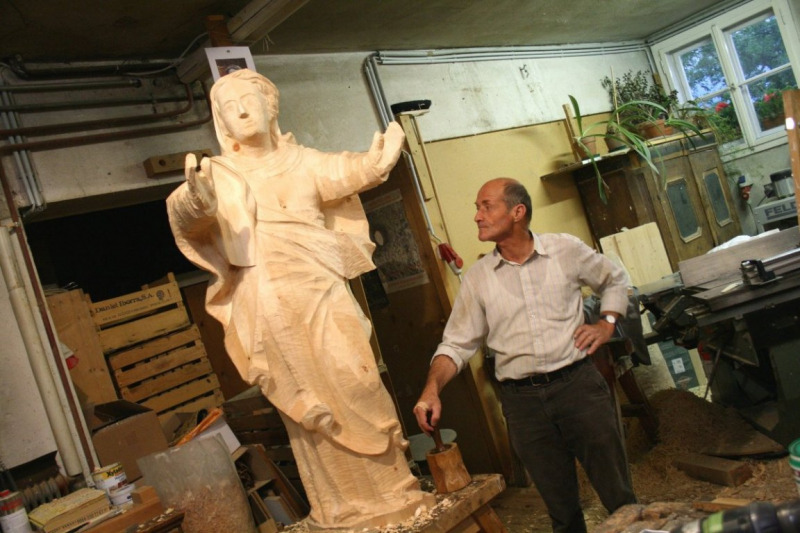 Beim Bildhauer Siegfried Krismer in Fiss