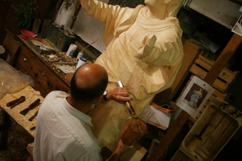 Beim Bildhauer Siegfried Krismer in Fiss