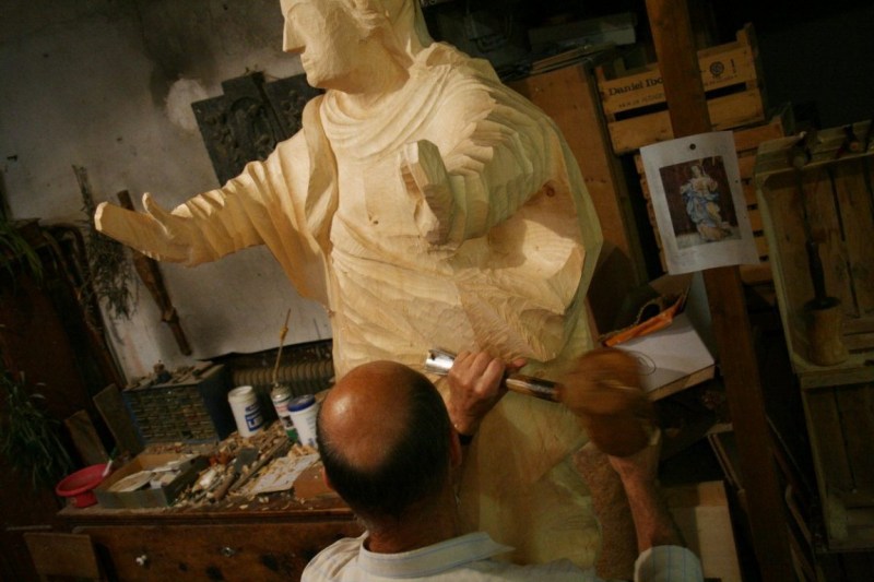 Beim Bildhauer Siegfried Krismer in Fiss