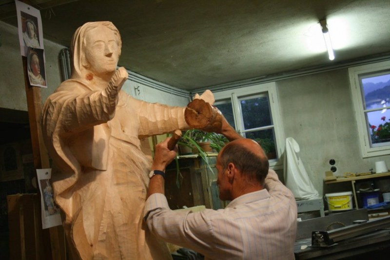 Beim Bildhauer Siegfried Krismer in Fiss