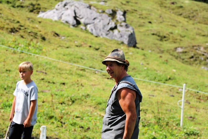 Freilichtbühne Seeben Alm – Almvieh und Wanderer auf Augenhöhe