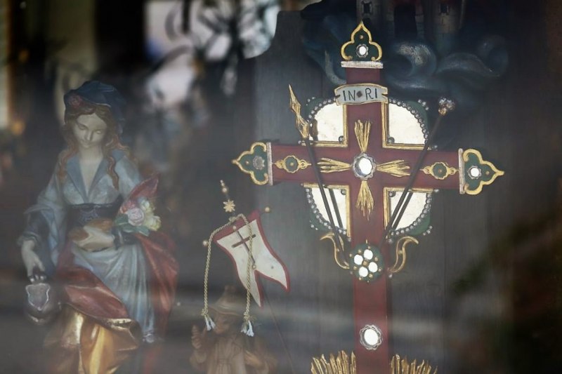 Lüftlmalerei in Oberammergau – „Gottvater in Wolken“