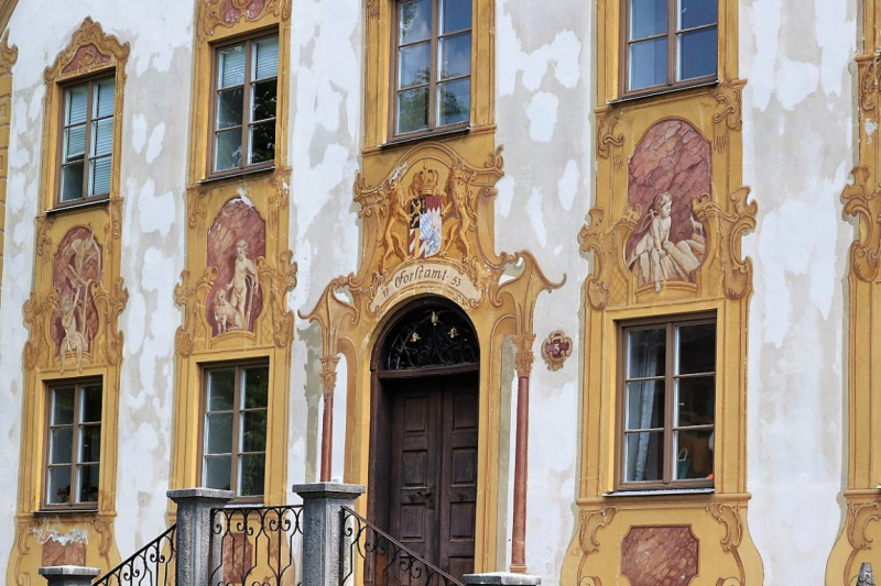 Lüftlmalerei in Oberammergau – „Gottvater in Wolken“