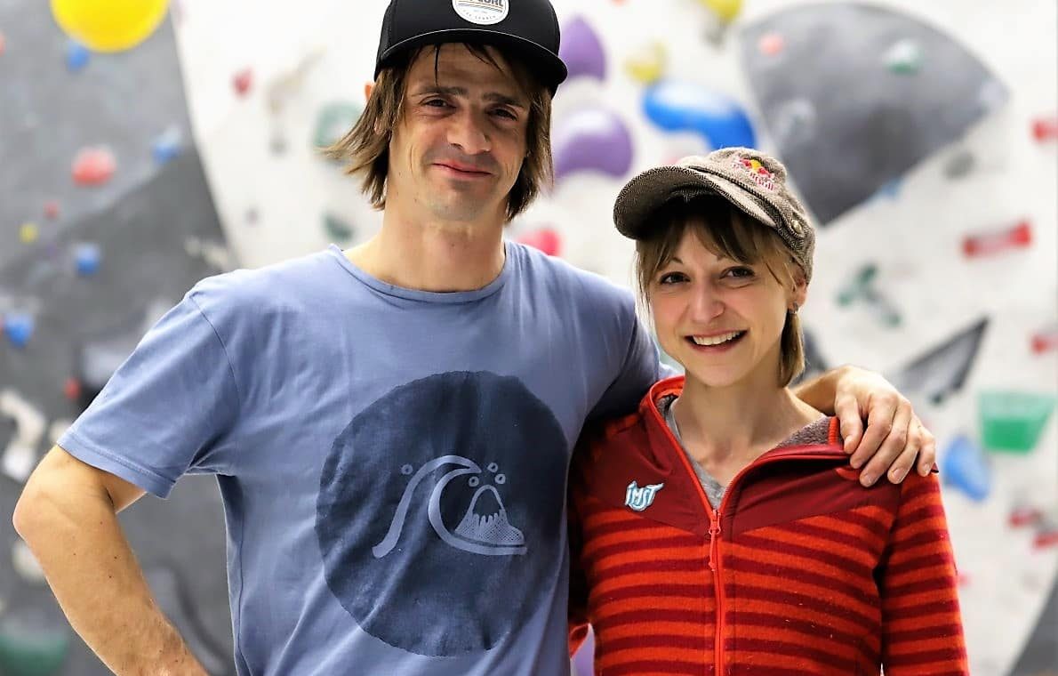 Emanuel Soraperra und Angela "Angy" Eiter im Kletterzentrum Bergstation. (Foto: Knut Kuckel